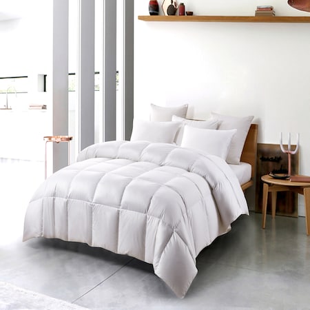White Down And Feather Fiber Comforter, Light Warmth, King